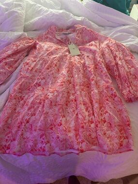 Tommy Bahama Pink Floral Tiered Dress